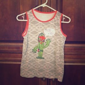 Hi Five Cactus Tank Boys size 14/16 grey red acnt